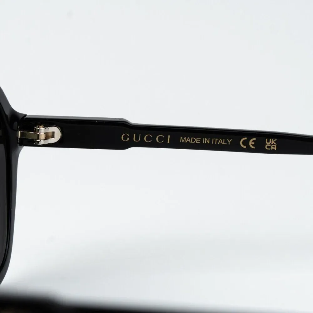 Gucci Women Sunglasses Black Grey Pilot GG1823SA 001 NEW AUTHENTIC